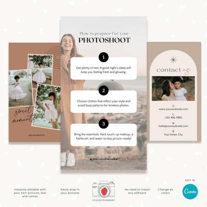 Professional Canva templates for photographers to use for branding and social media.