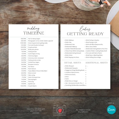 Bridal party photo checklist template with essential group shot ideas.