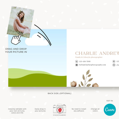 Editable Photography Gift Certificate Template Canva | Printable Floral Camera Gift Voucher | Customizable Photography Gift Card