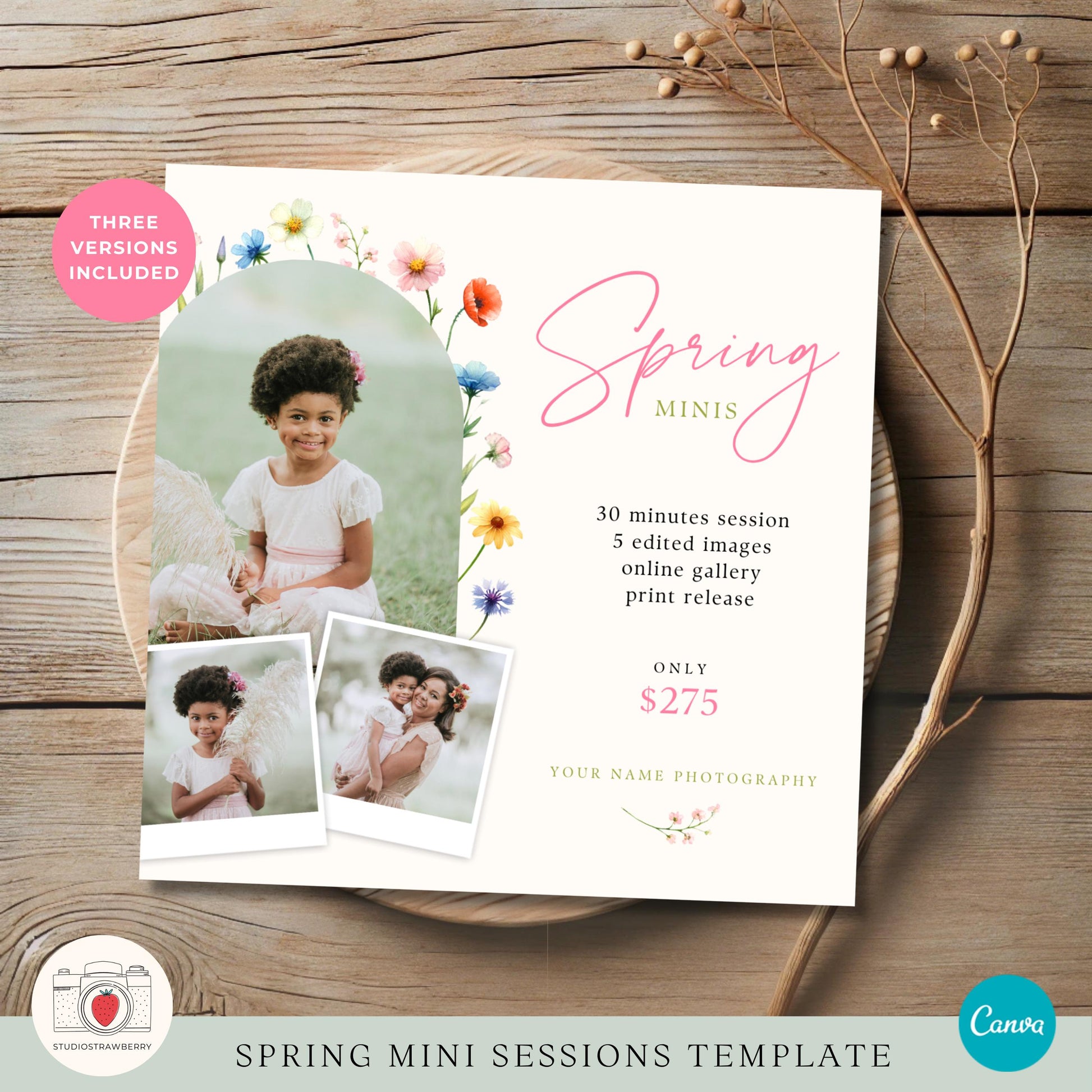 Instagram-ready photography template for spring photo sessions.