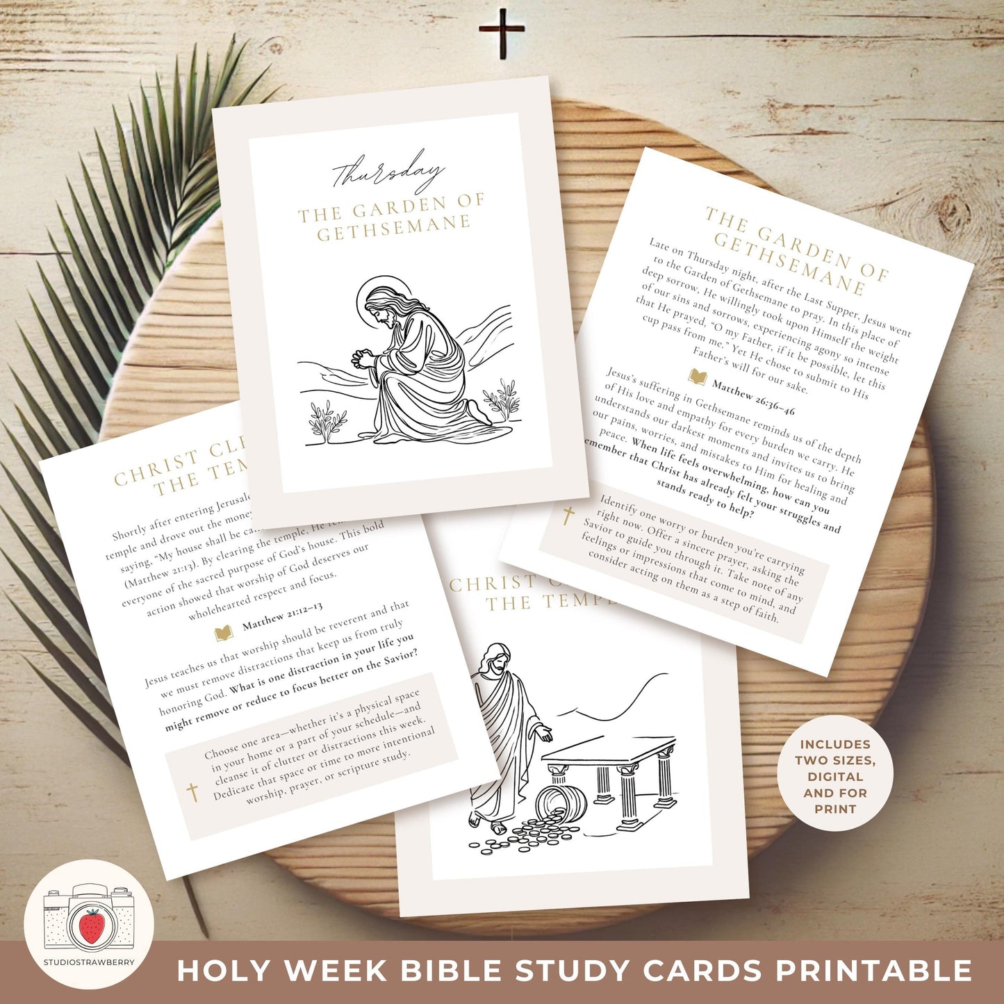 LDS Easter Bible Study Cards covering Palm Sunday to Resurrection Sunday