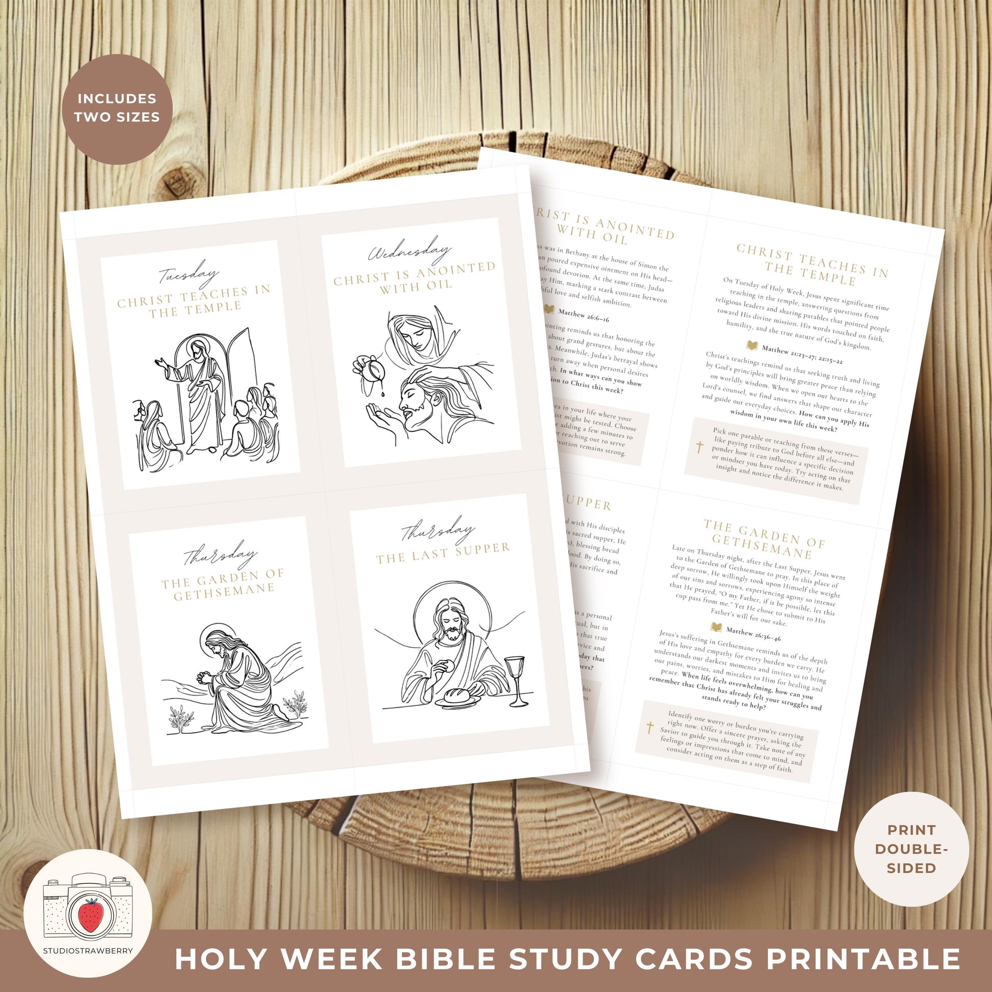 Easter Week Study Cards with prompts for prayer and personal reflection
