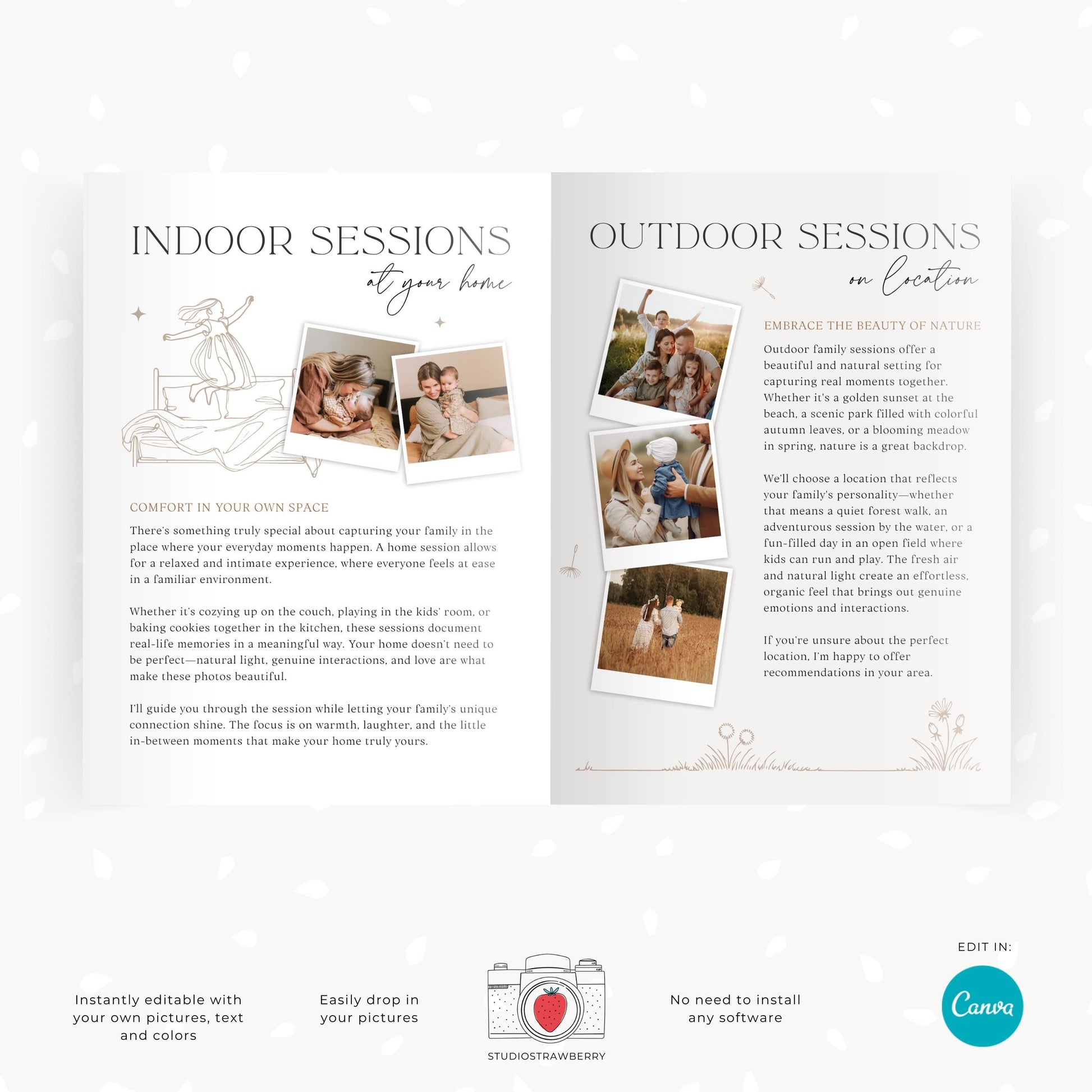 Photography client experience guide with professional prewritten text for seamless communication.