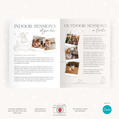 Photography client experience guide with professional prewritten text for seamless communication.