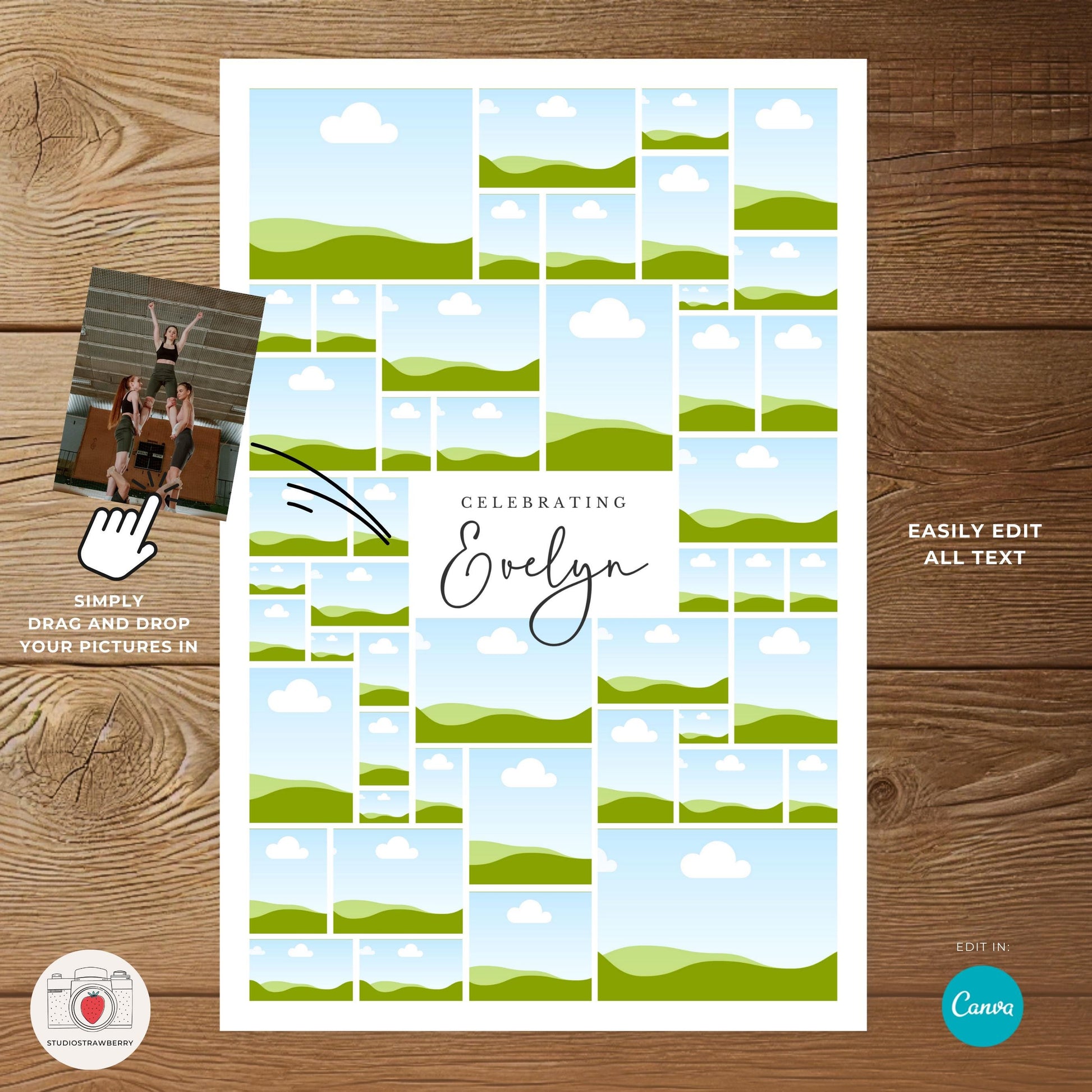 Canva graduation sign set with modern typography