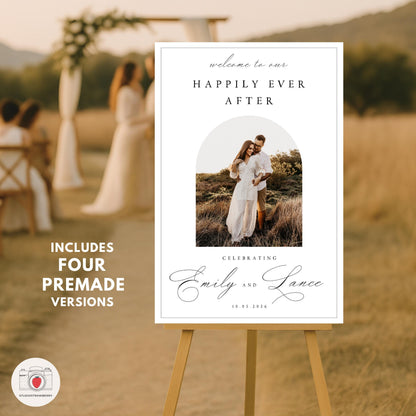 Digital wedding welcome sign mockup on iPhone