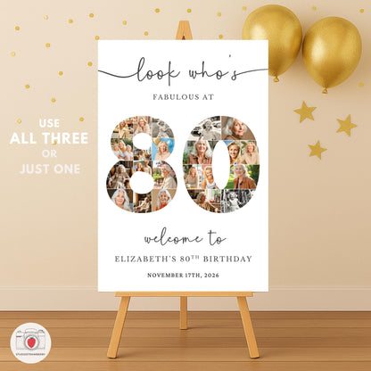 Instagram preview of 80th birthday collage template