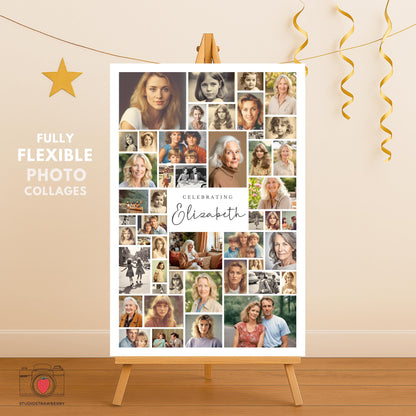 Custom 80th birthday welcome sign in Canva