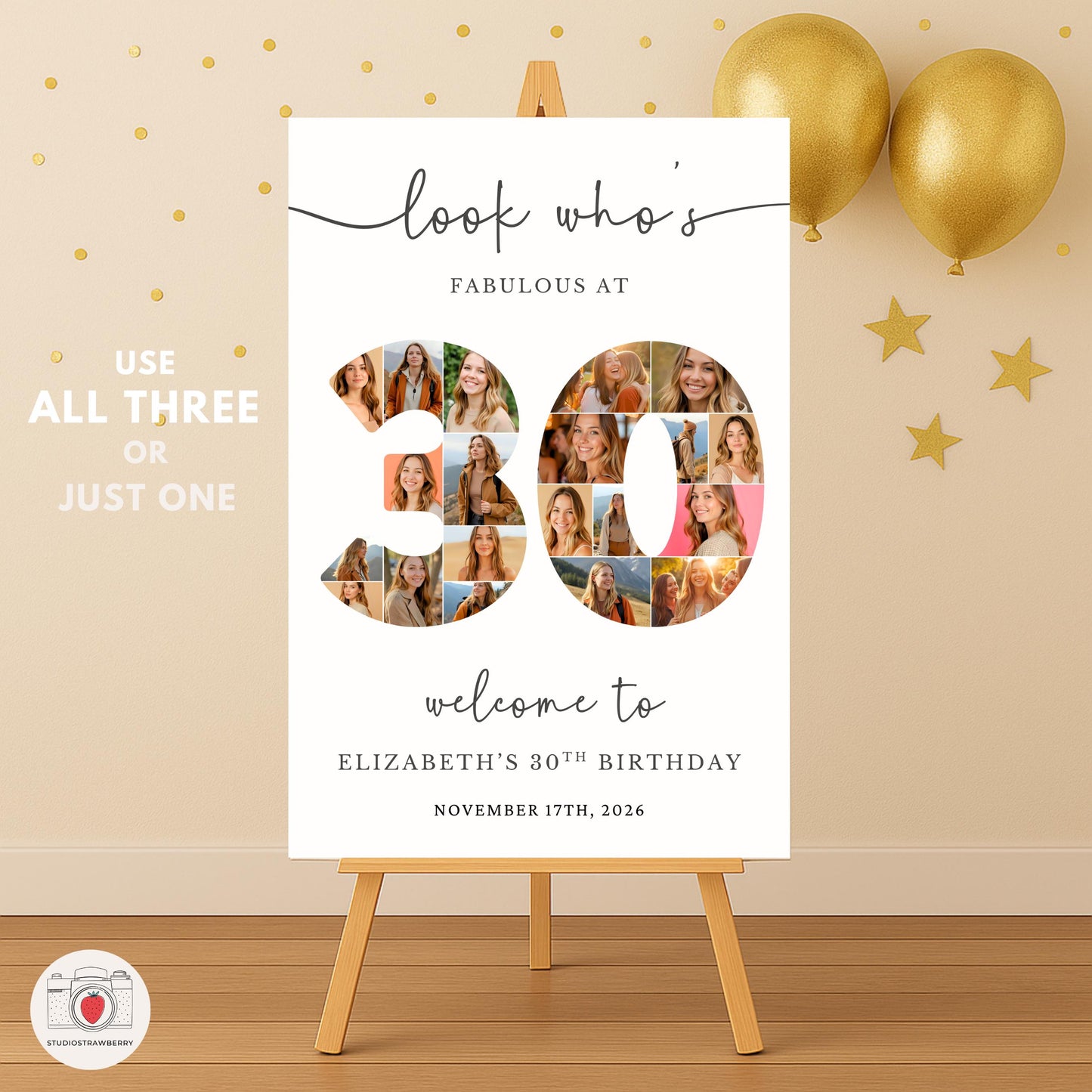 30 years of memories photo collage birthday template