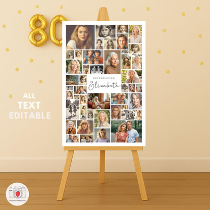 80 years of memories printable poster design