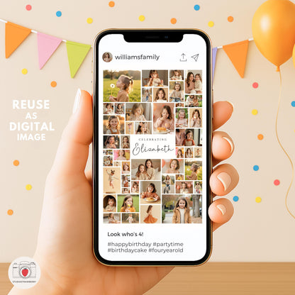 Set of three editable birthday signs for 4th birthday celebration