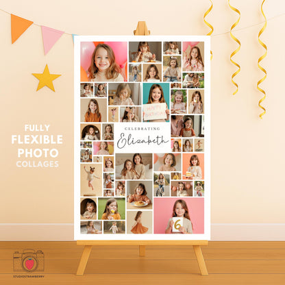 Personalized 6th birthday poster with photos