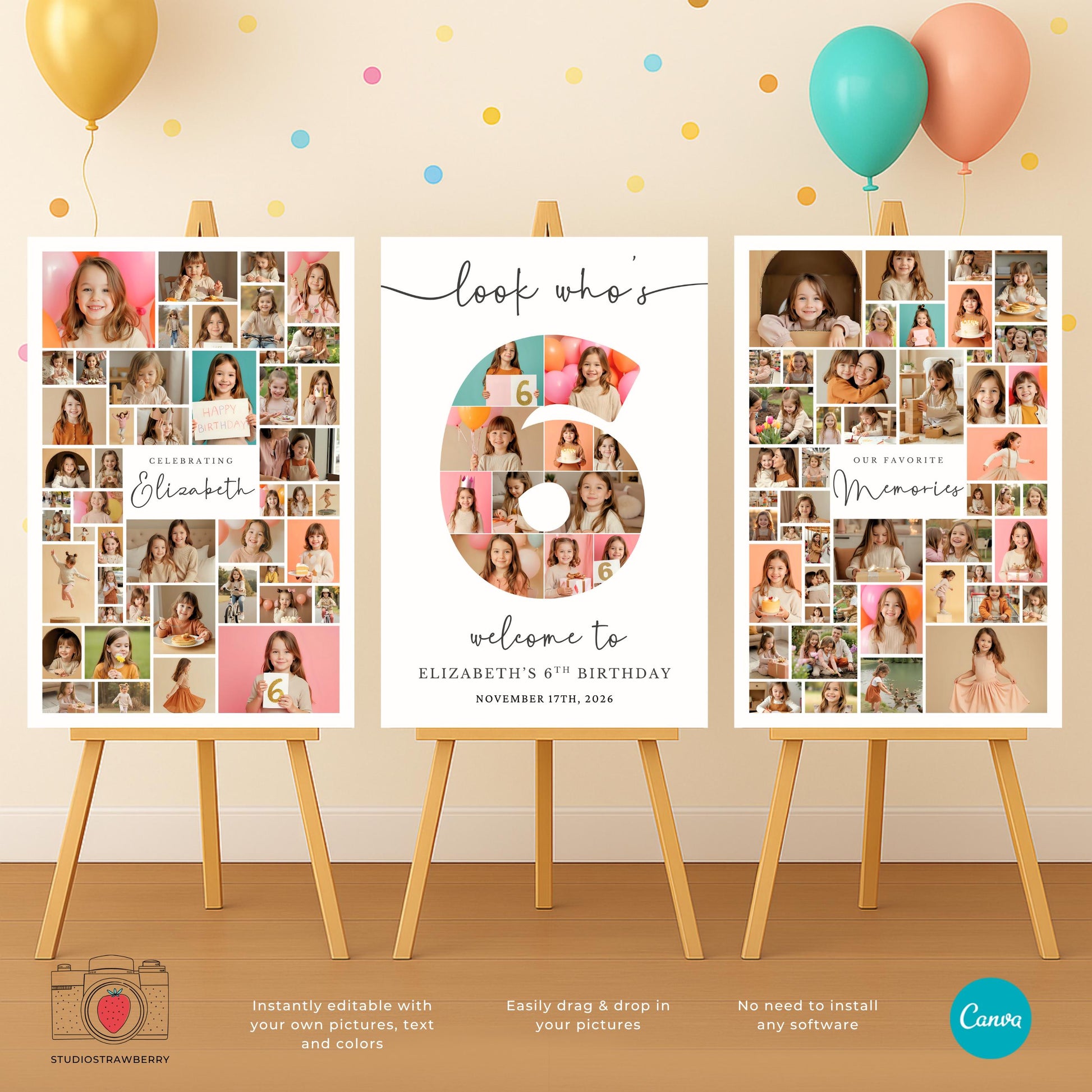 Custom birthday welcome sign for 6 year old