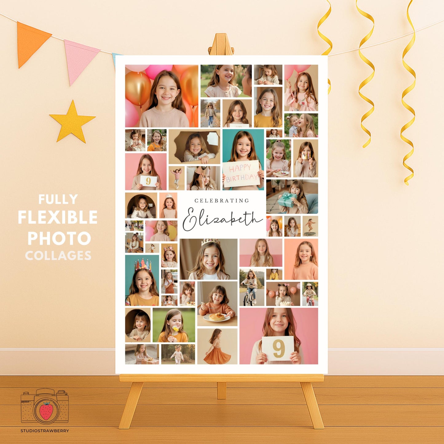 Personalized 9th birthday welcome sign