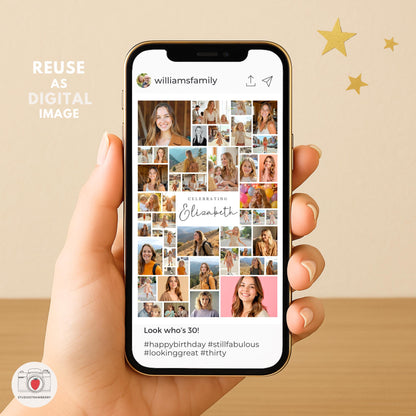 Digital download 30th birthday decor sign editable in Canva