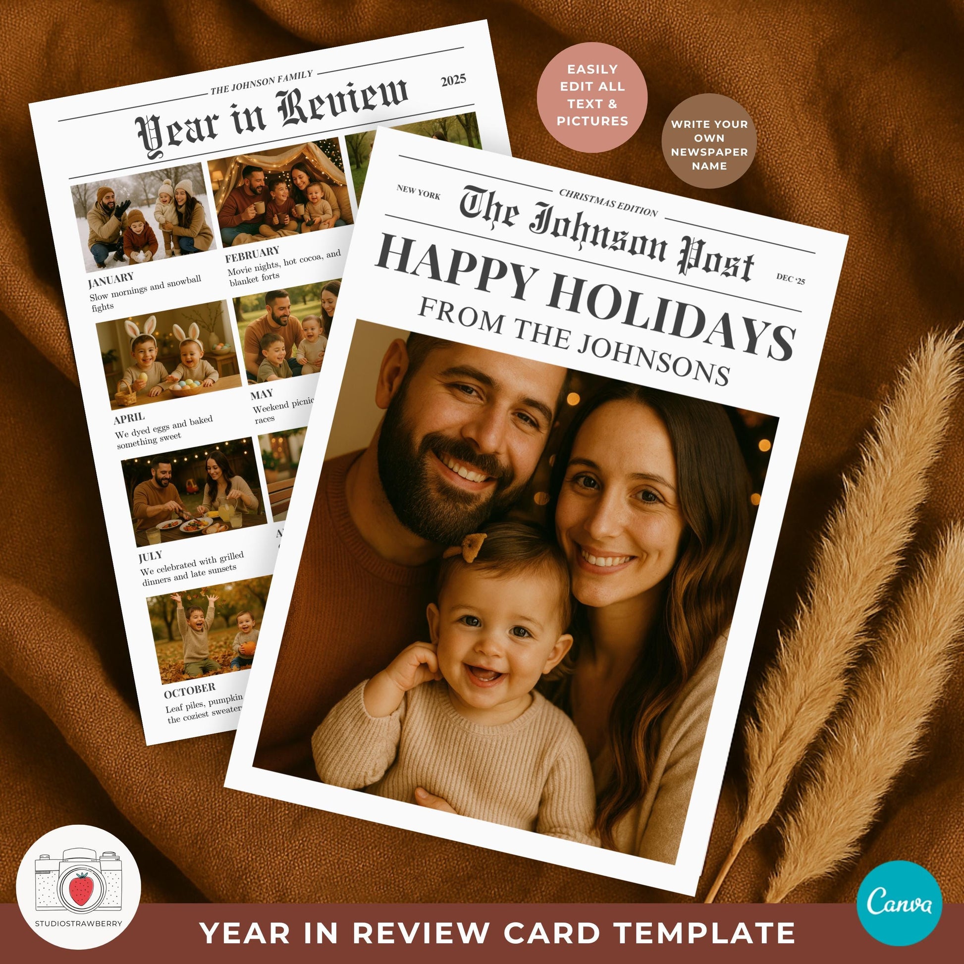 Newspaper Christmas Card Template