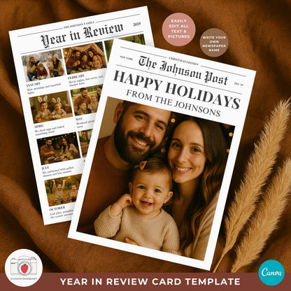 Newspaper Christmas Card Template