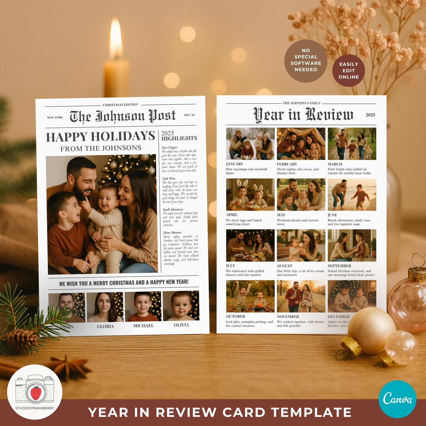 Newspaper Christmas Card Template