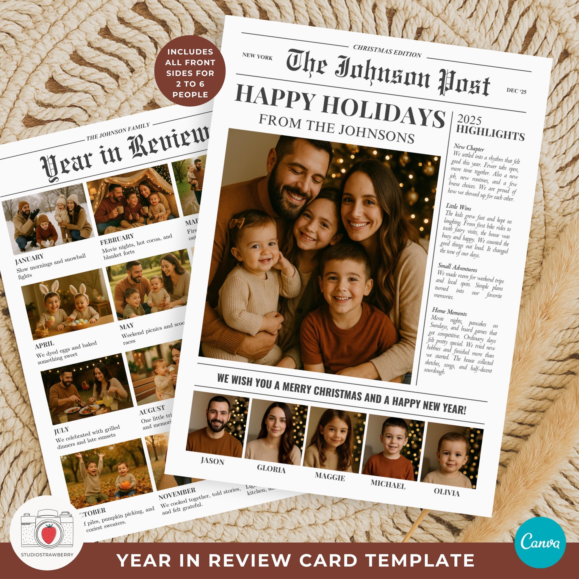 Newspaper Christmas Card Template