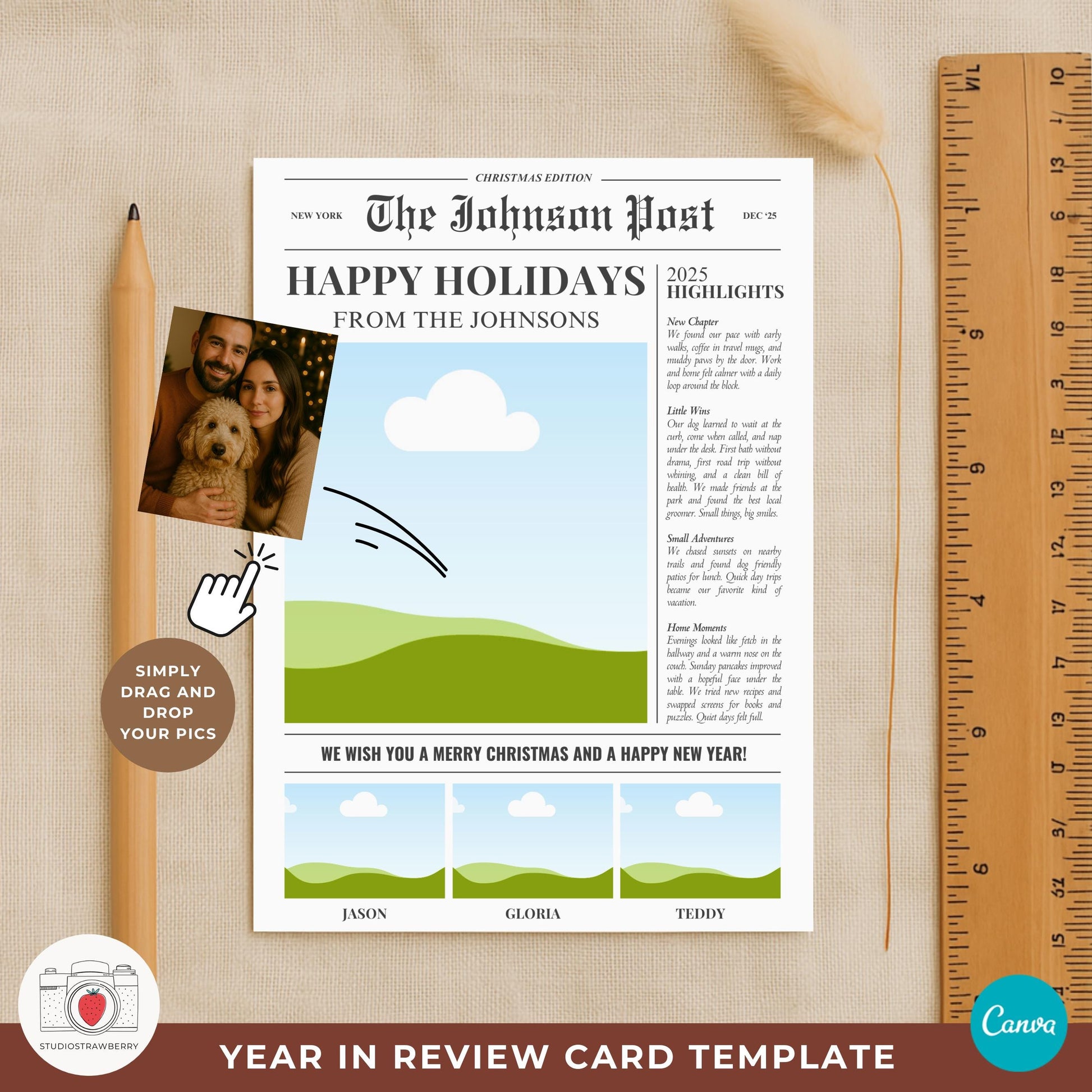 Newspaper Christmas Card Template