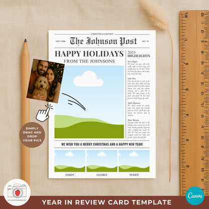 Newspaper Christmas Card Template