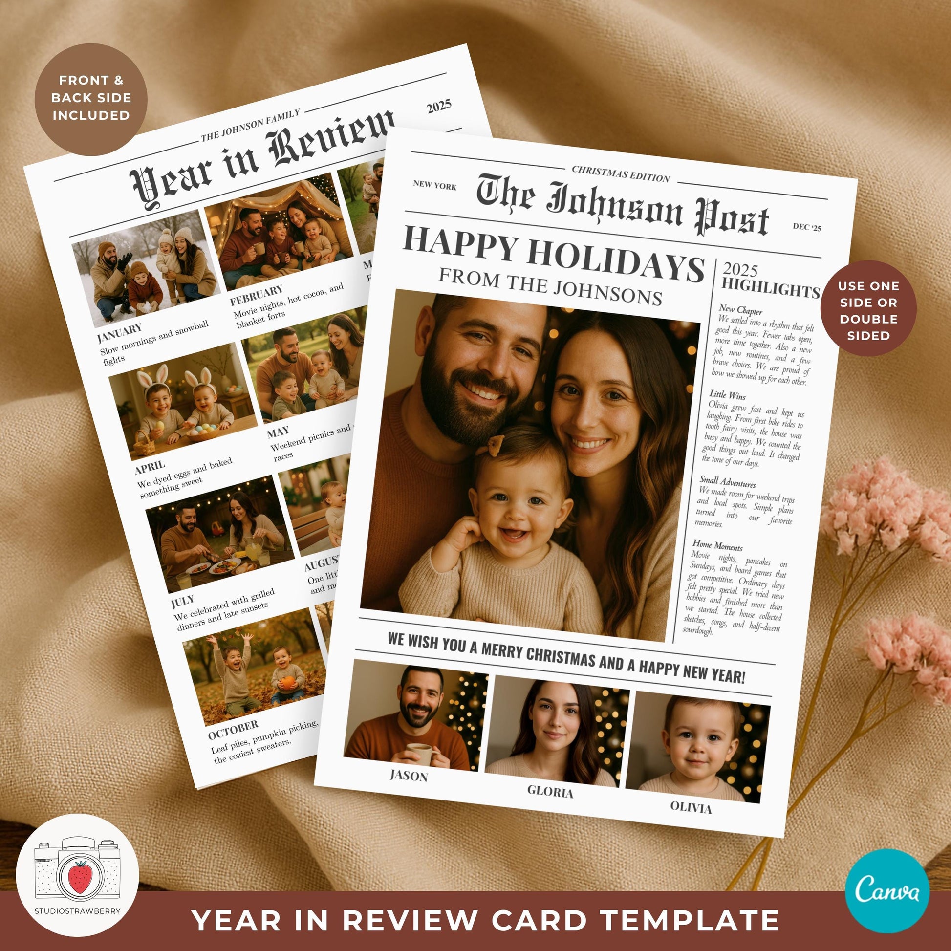 Newspaper Christmas Card Template