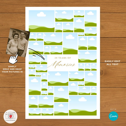 24x36 printable 50th anniversary welcome sign ready for foam board and easel.