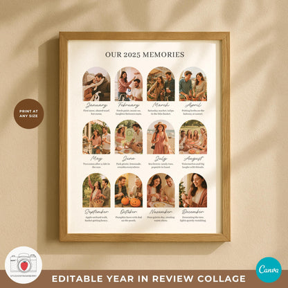 1 year anniversary photo collage gift idea in a neutral palette.