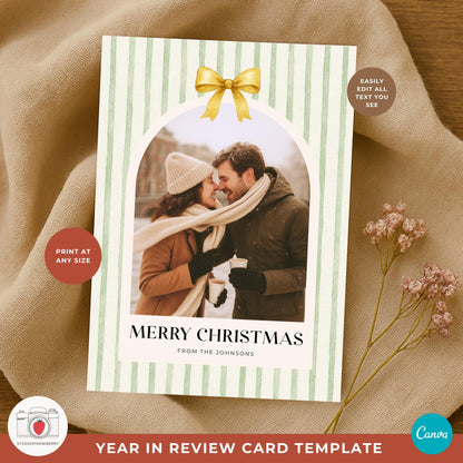 Personalized family Christmas card printable for holiday greetings.