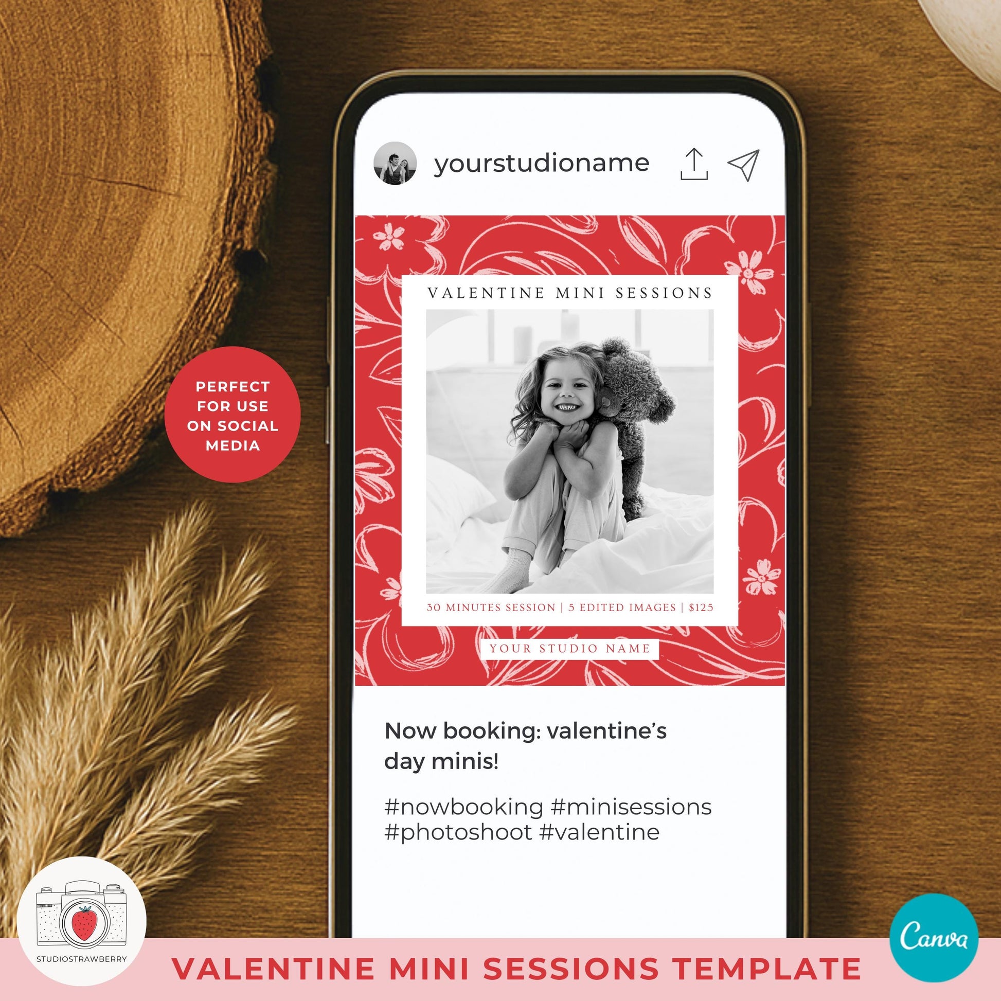 Valentine photography mini sessions promo for social media