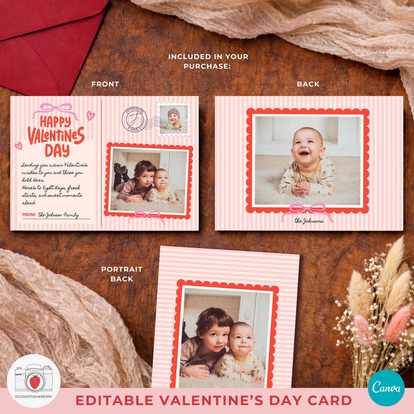 Vintage inspired valentines card with handwritten look