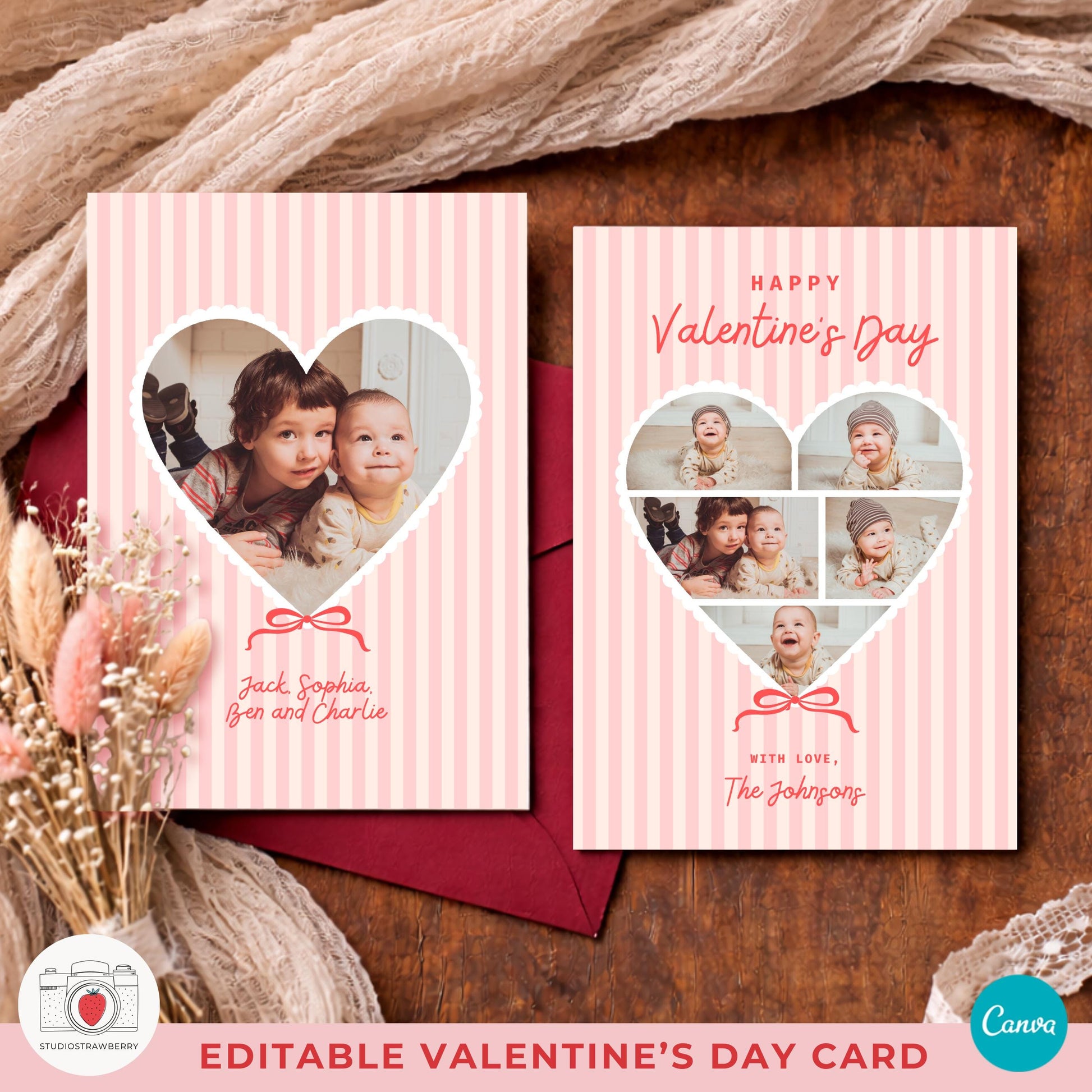 Sibling valentine photo card printable for brothers and sisters to share together
