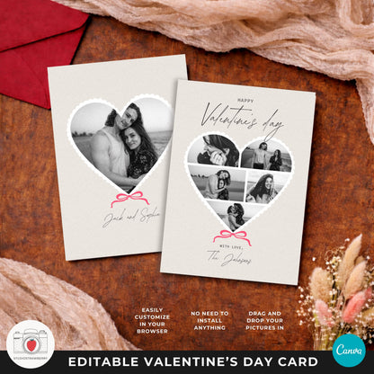 Printable valentine photo card suitable for home printing or sharing digitally