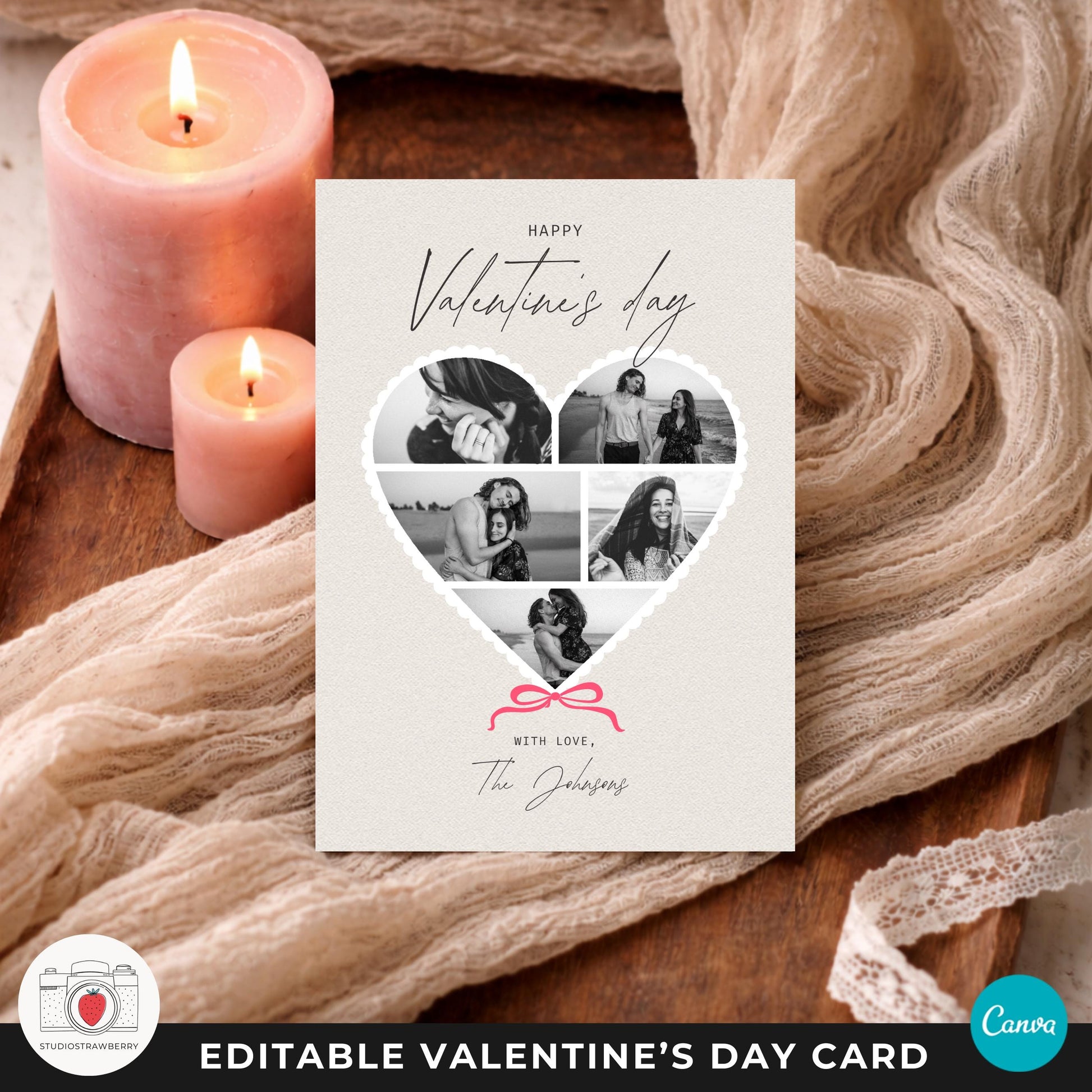 Personalized valentine photo card made for meaningful couple keepsakes