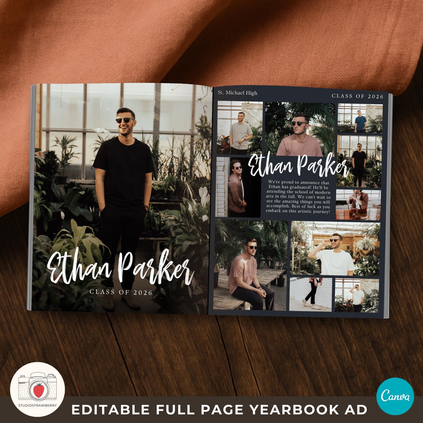 Graduation yearbook ad for parents easy to customize