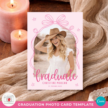 Soft aesthetic graduation announcement for girl graduate