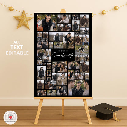 Graduation celebration welcome poster template for class of 2026 senior party