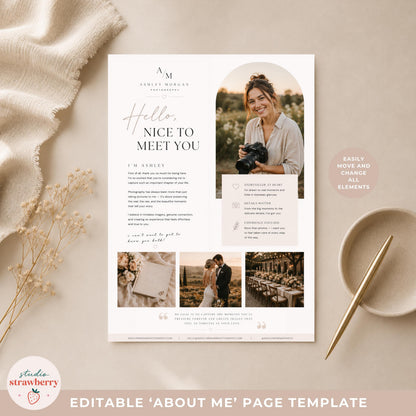 Photography branding page template for professional photographers