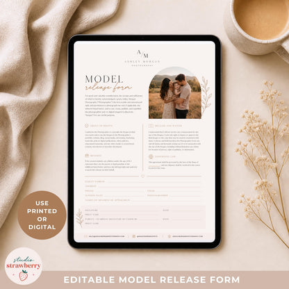 Printable photo consent form template with editable text and colors in Canva