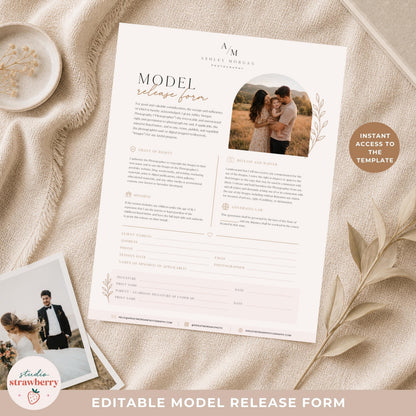 Photography model release form for mini sessions and family photography clients