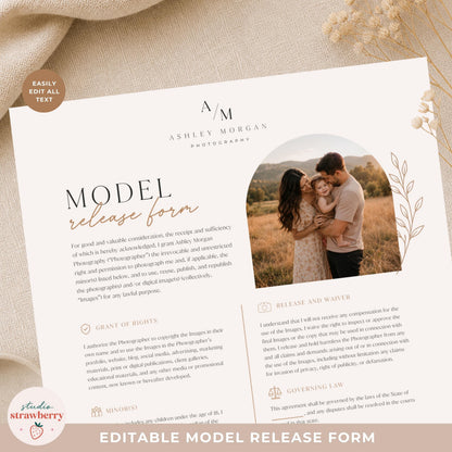 Simple photography legal forms Canva template for small photography businesses