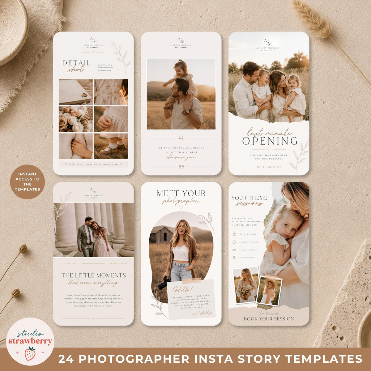 Photography marketing templates for Instagram Stories designed for photographers who want a cohesive brand.