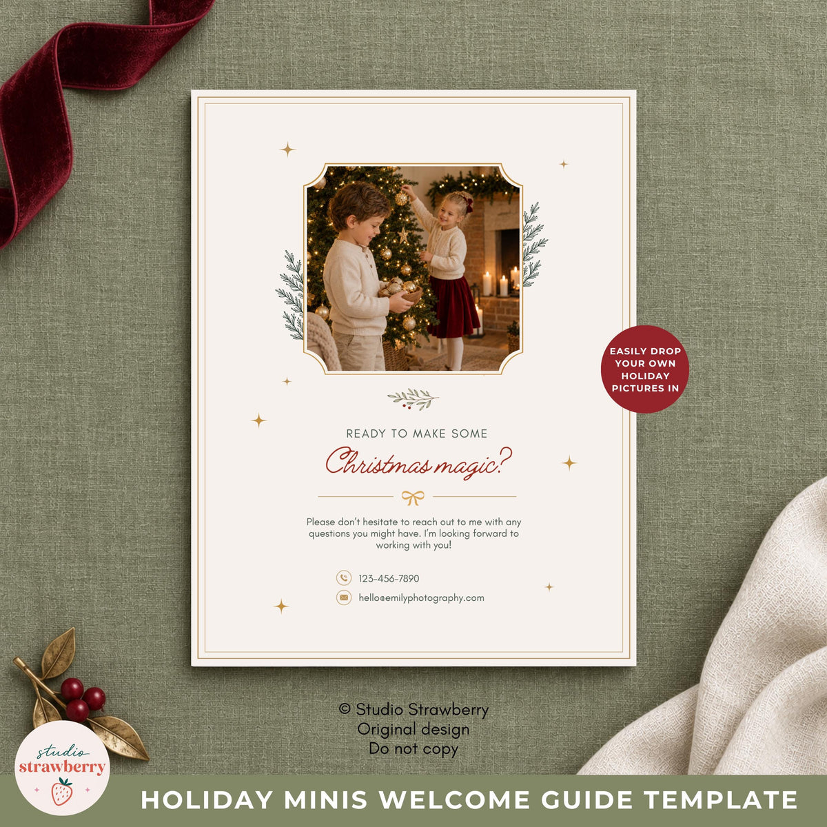 Christmas mini session what to wear guide with a coordinated family clothing palette and styling suggestions.