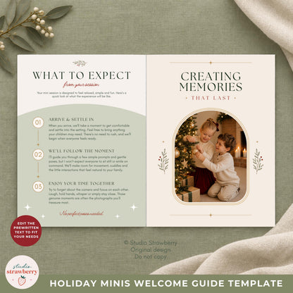 Christmas photography client prep page with practical guidance for preparing families before their session.