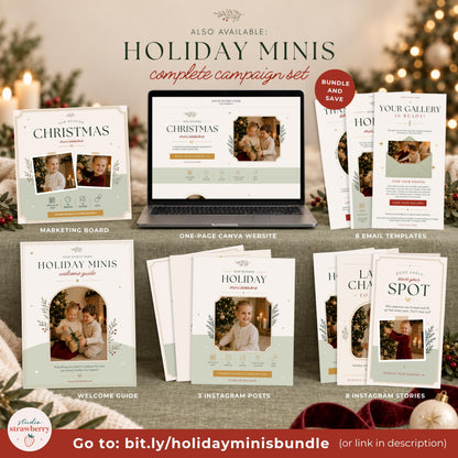 Christmas Mini Sessions Website Template | Editable Canva Website for Photographers