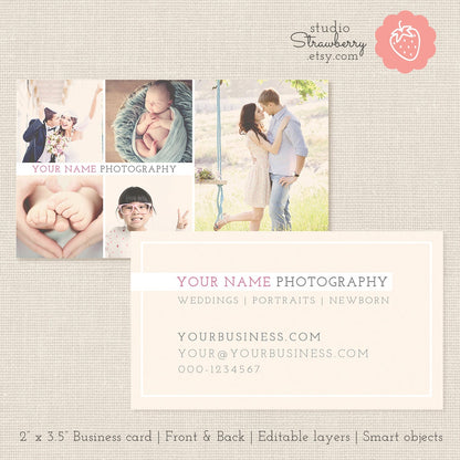 Photography Business Card Template, Photoshop Template, Photo Business Cards, Photography Marketing, Business Card for Photographers