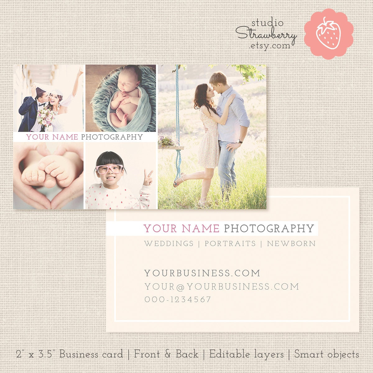 Photography Business Card Template, Photoshop Template, Photo Business Cards, Photography Marketing, Business Card for Photographers