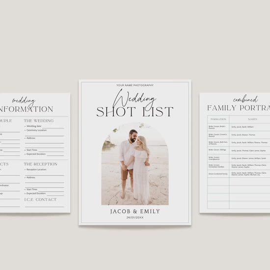 Wedding Photography Shot List Template Canva