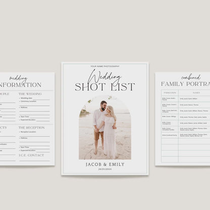Wedding Photography Shot List Template Canva