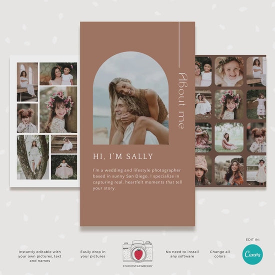 Editable Instagram Story Templates for Photographers | Canva Social Media Marketing Kit | Photography Branding Templates